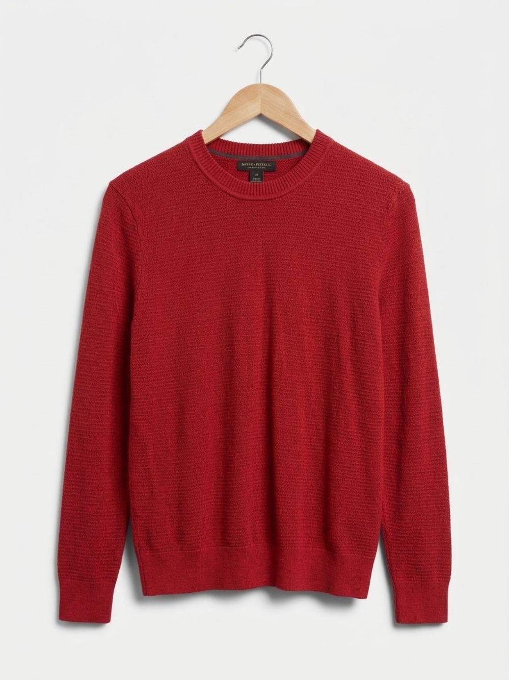Banana Republic Red Textured Crewneck Sweater